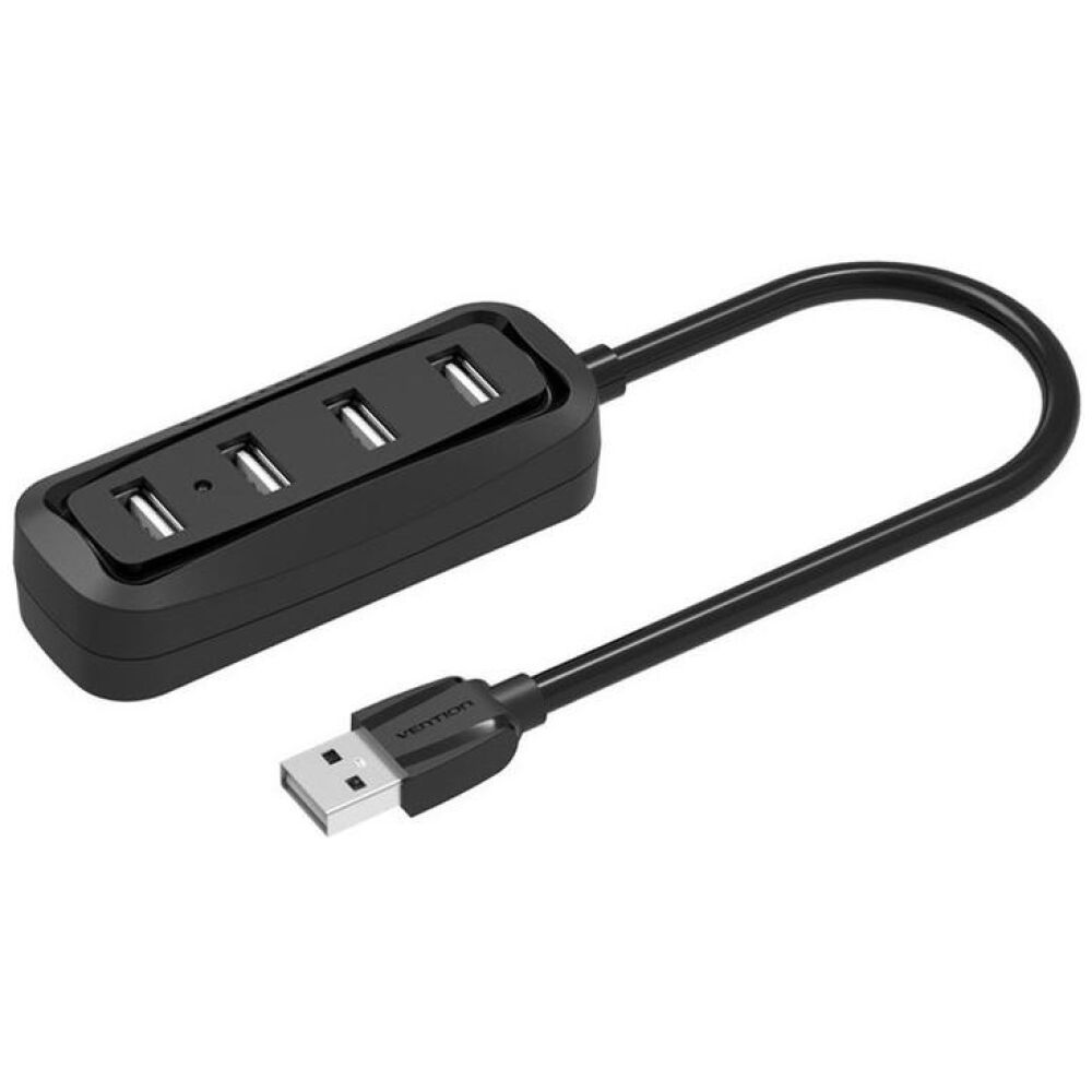 VENTION 4-Ports USB 2.0 Hub 0.5M Black (VAS-J43-B050) (VENVAS-J43-B050)