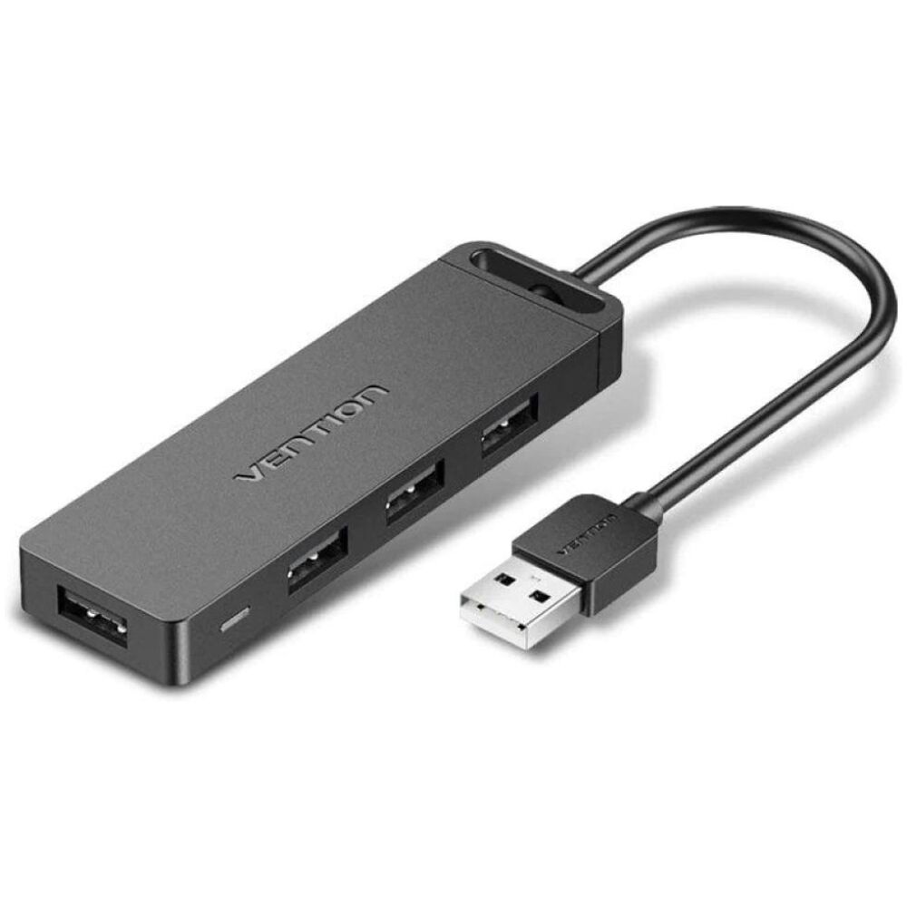 VENTION 4-Port USB 2.0 Hub with Power Supply 0.5M Black (CHMBD) (VENCHMBD)