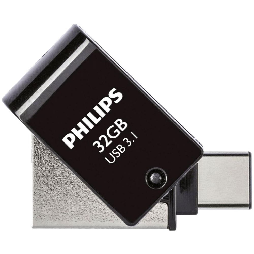 Philips 2-in-1 32GB USB 3.1 Stick με σύνδεση USB-C Μαύρο (PHUSB32G2IN1OTGGU3C) (PHIPHUSB32G2IN1OTGGU3C)