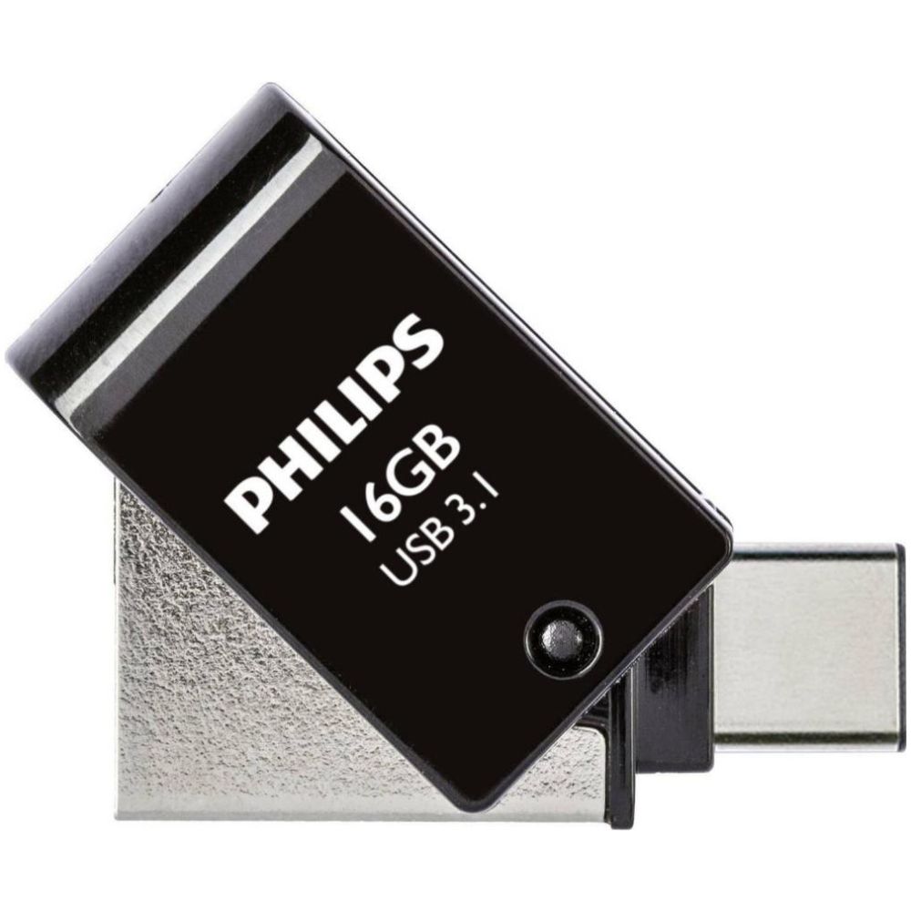 Philips 2-in-1 16GB USB 3.1 Stick με σύνδεση USB-C Μαύρο (PHUSB16G2IN1OTGGU3C) (ΠΗΙPHUSB16G2IN1OTGGU3C)