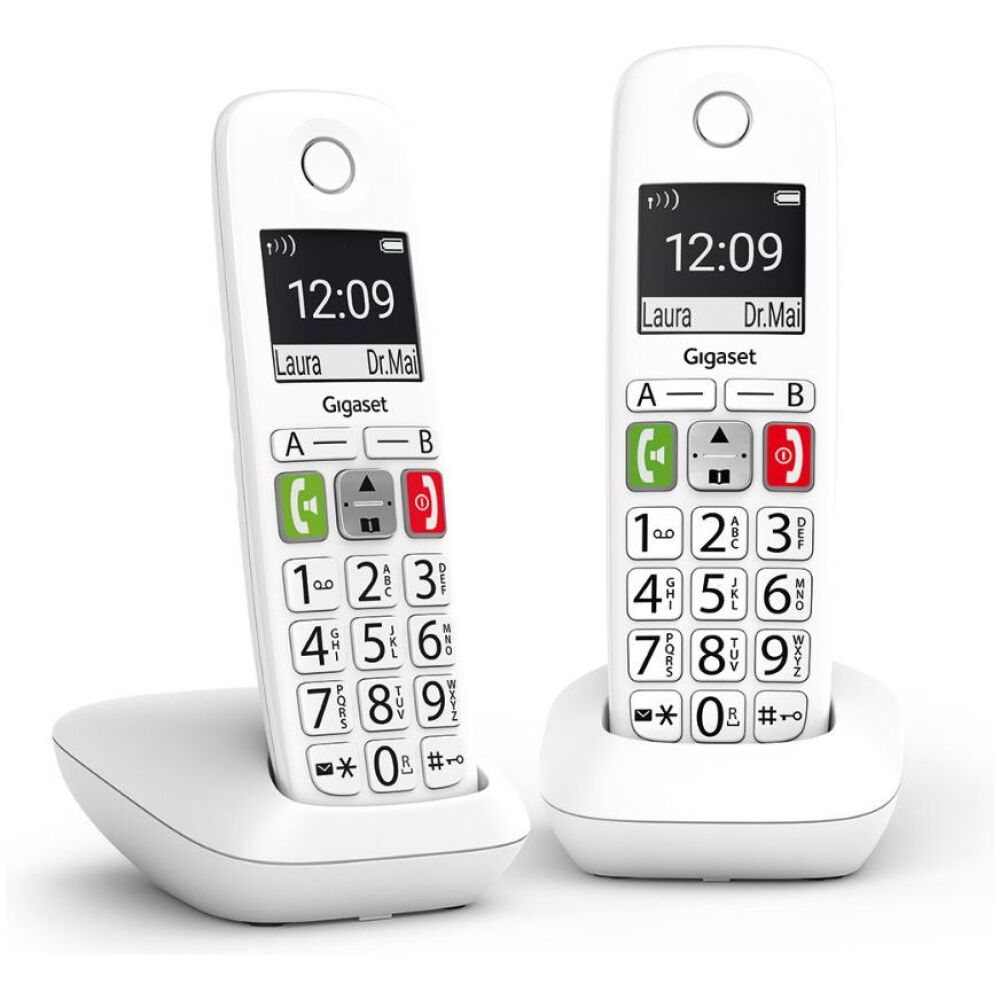 Gigaset Wireless Landline Phone E290 Duo White (L36852-H2901-D202) (GGSE290DUO-WH)