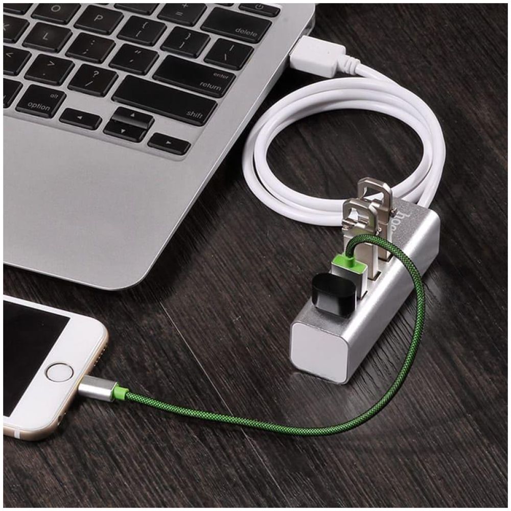 HOCO USB HUB 2.0, 4 PORT, ΚΑΙ ΦΟΡΤΙΣΗ, HB1, ΑΣΗΜΙ - Image 2