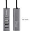 HOCO USB HUB 2.0, 4 PORT, ΚΑΙ ΦΟΡΤΙΣΗ, HB1, ΑΝΘΡΑΚΙ