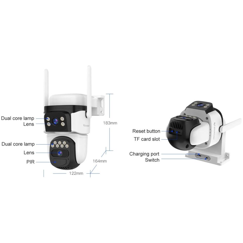 VSTARCAM smart ηλιακή κάμερα CB621DR, dual lens, 3MP, WiFi, SD, PTZ, IP66 - Image 13