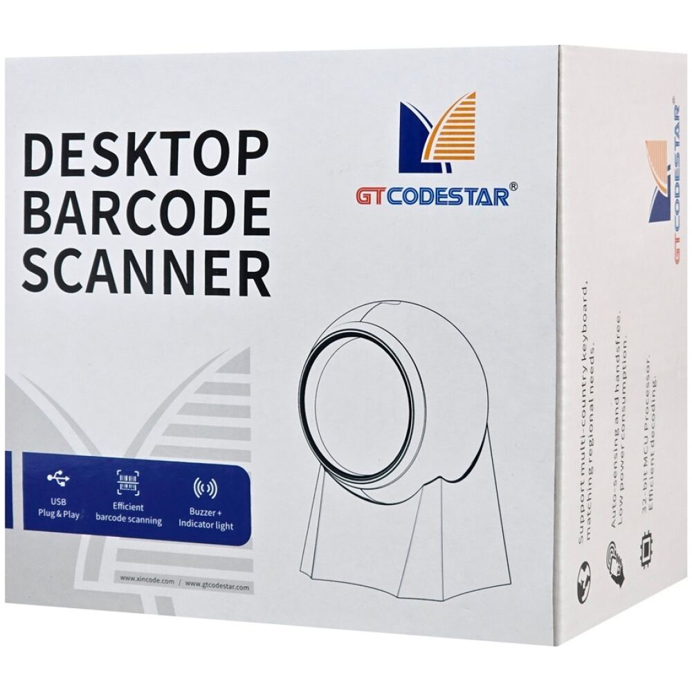 GTCODESTAR επιτραπέζιο barcode scanner GT-8800F, 1D & 2D, ενσύρματο, μαύρο - Image 3