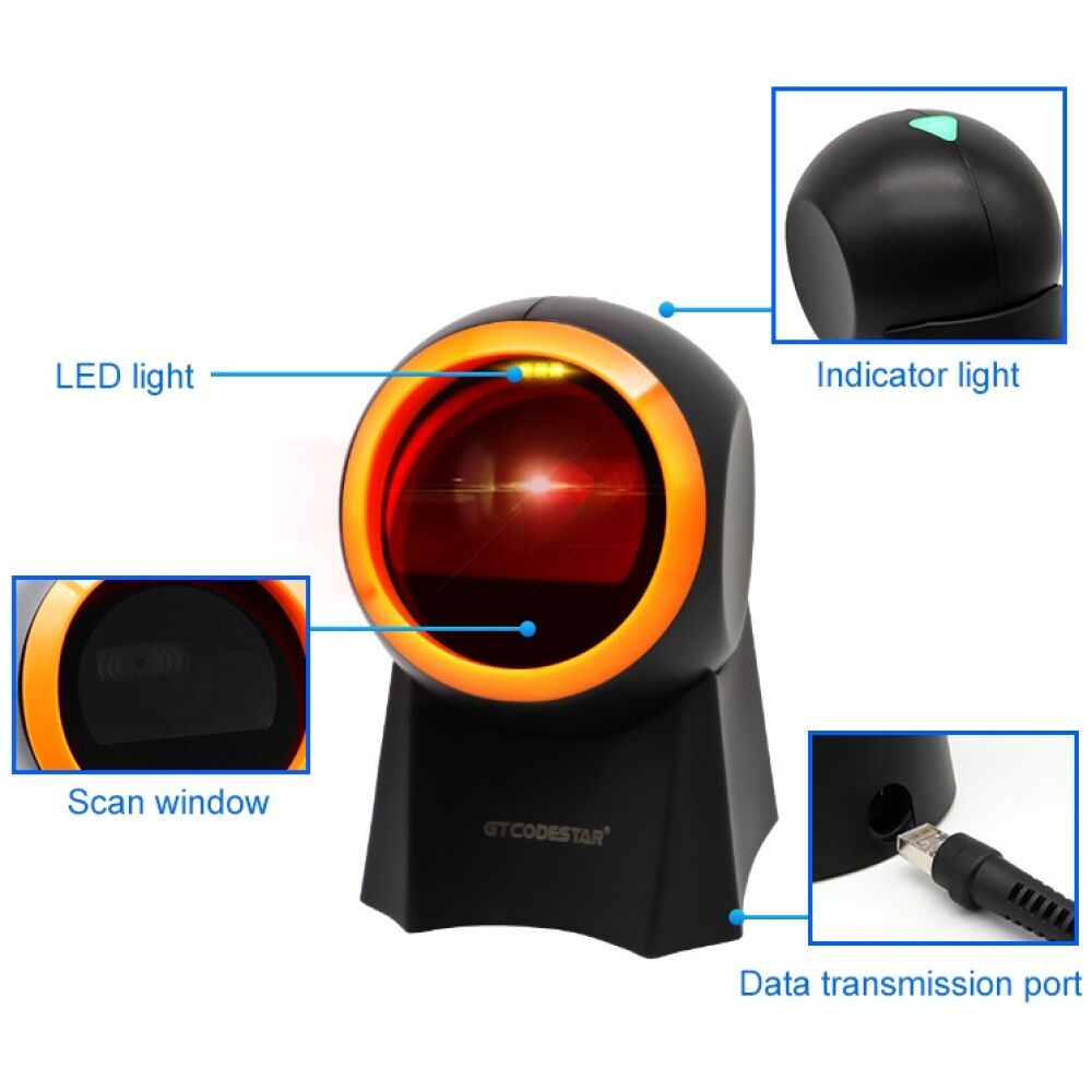 GTCODESTAR επιτραπέζιο barcode scanner GT-8800F, 1D & 2D, ενσύρματο, μαύρο - Image 6