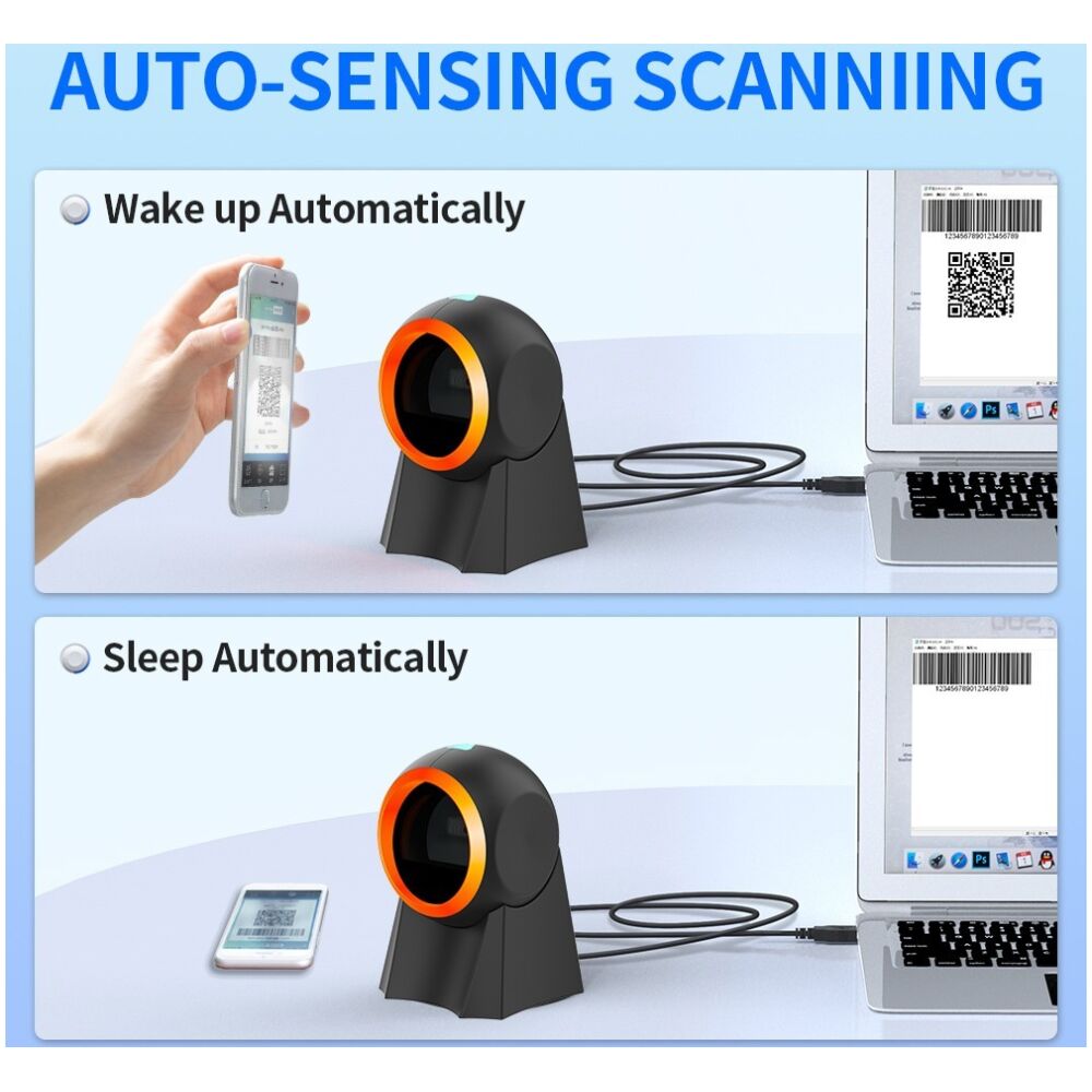 GTCODESTAR επιτραπέζιο barcode scanner GT-8800F, 1D & 2D, ενσύρματο, μαύρο - Image 9