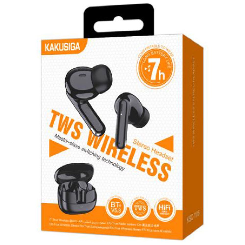 KAKUSIGA earphones με θήκη φόρτισης KSC-1116, True Wireless, 13mm, 40/320mAh, μαύρα - Image 4