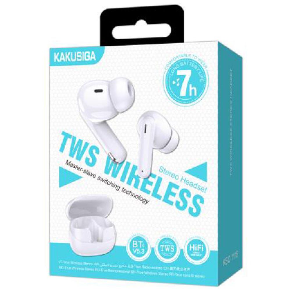 KAKUSIGA earphones με θήκη φόρτισης KSC-1116, True Wireless, 13mm, 40/320mAh, λευκά - Image 4