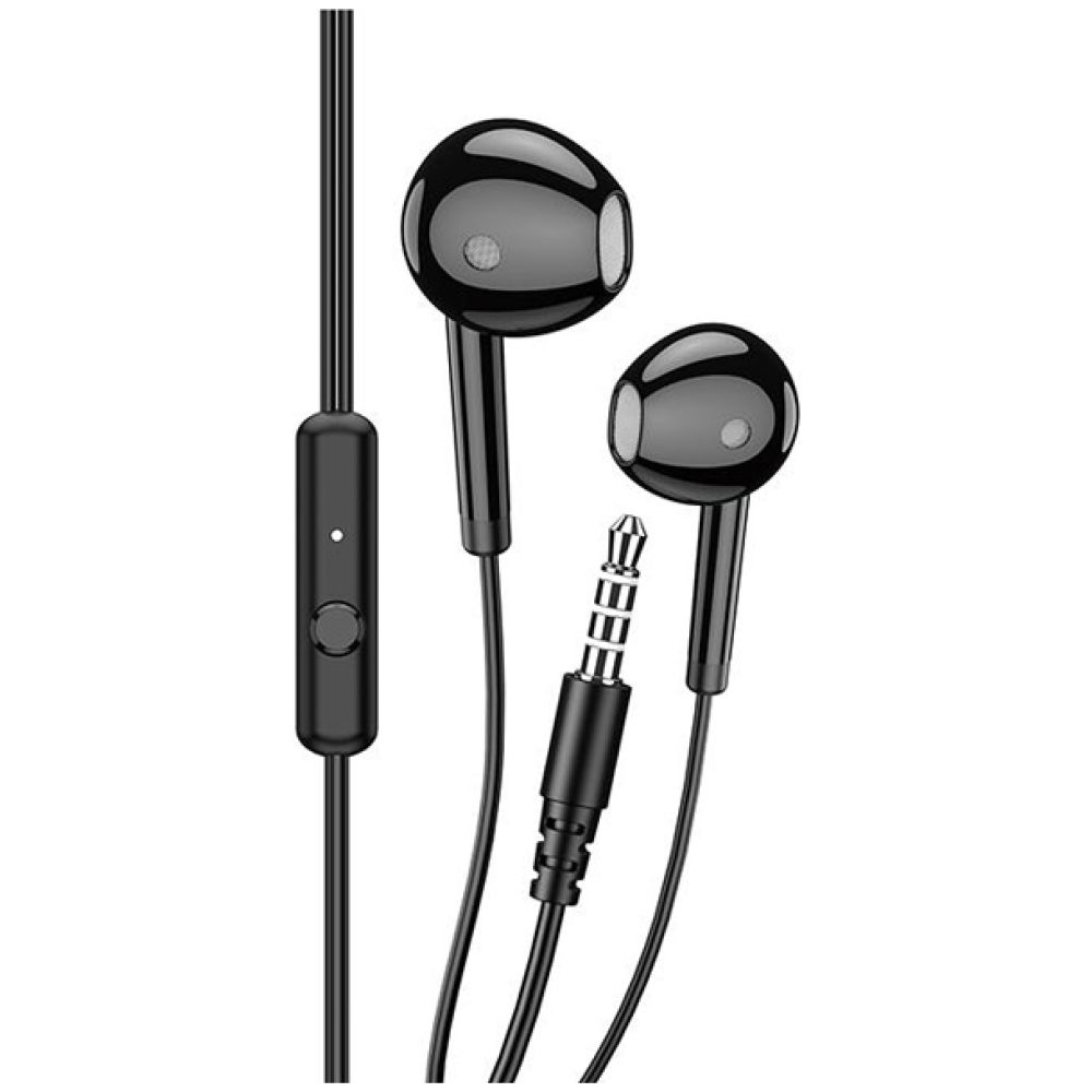 KAKUSIGA earphones με μικρόφωνο KSC-1301, 3.5mm σύνδεση, 14mm, 1.1m, μαύρα