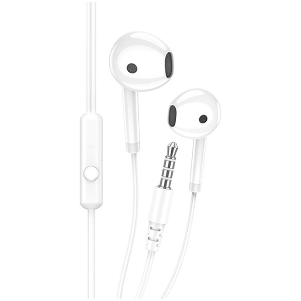 KAKUSIGA earphones με μικρόφωνο KSC-1301, 3.5mm σύνδεση, 14mm, 1.1m, λευκά