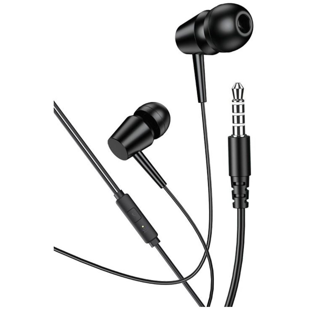 KAKUSIGA earphones με μικρόφωνο KSC-1303, 3.5mm σύνδεση, 10mm, 1.1m, μαύρα