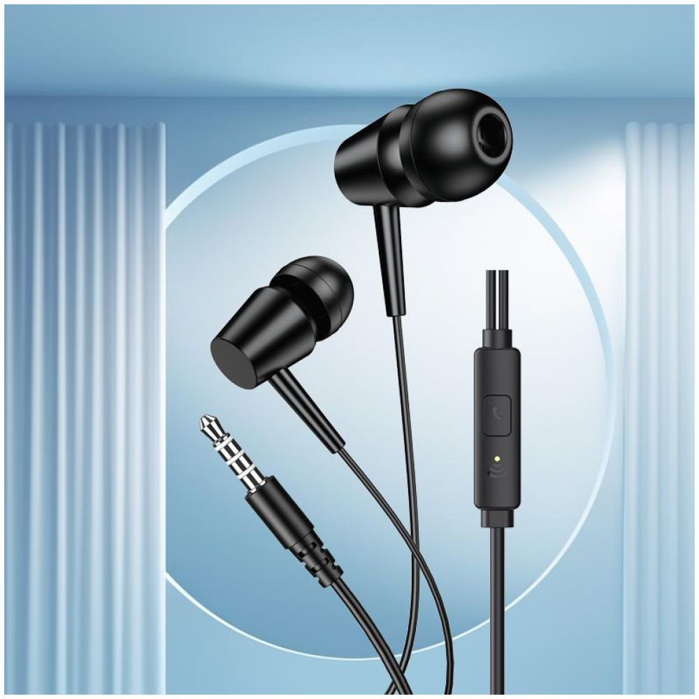 KAKUSIGA earphones με μικρόφωνο KSC-1303, 3.5mm σύνδεση, 10mm, 1.1m, μαύρα - Image 3