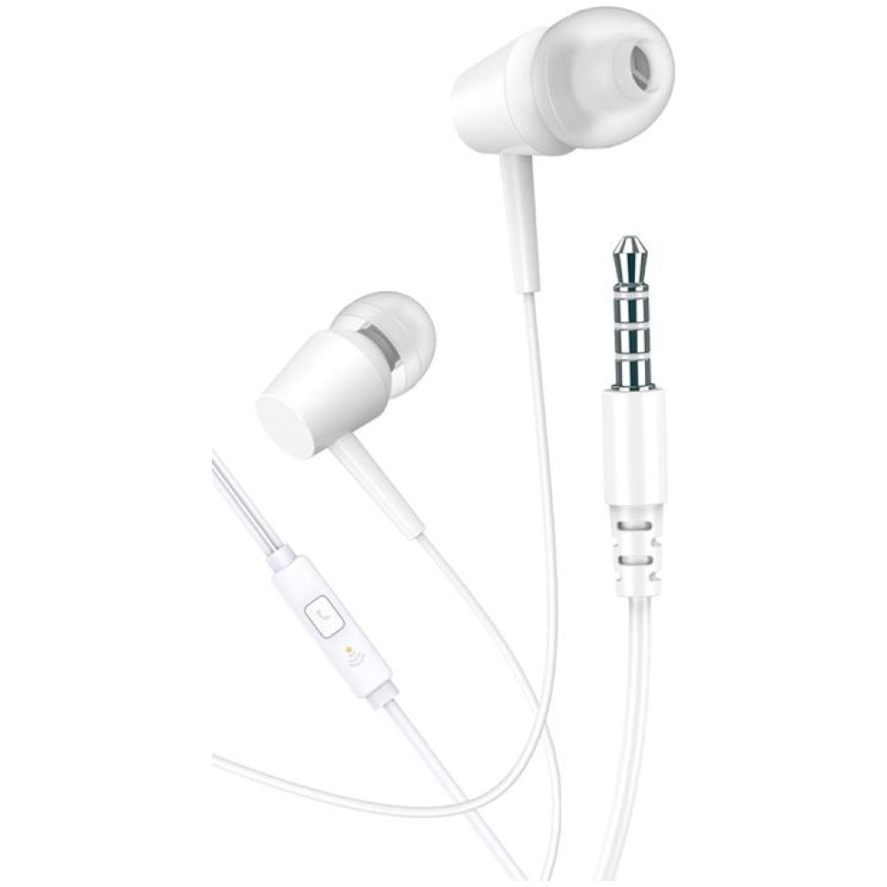 KAKUSIGA earphones με μικρόφωνο KSC-1303, 3.5mm σύνδεση, 10mm, 1.1m, λευκά