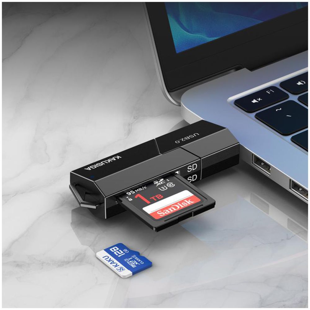 KAKUSIGA card reader KSC-1411 για SD & micro SD, 480Mbps, USB σύνδεση, μαύρο - Image 2
