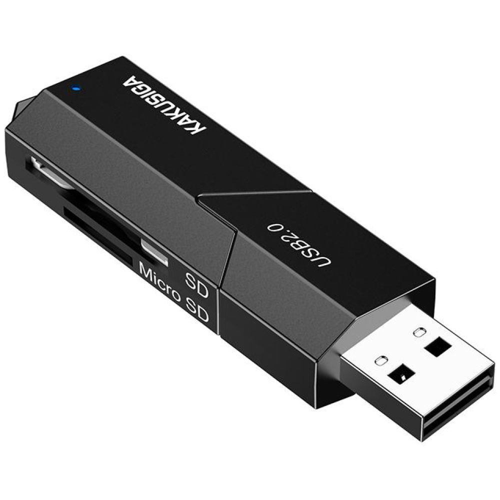 KAKUSIGA card reader KSC-1411 για SD & micro SD, 480Mbps, USB σύνδεση, μαύρο