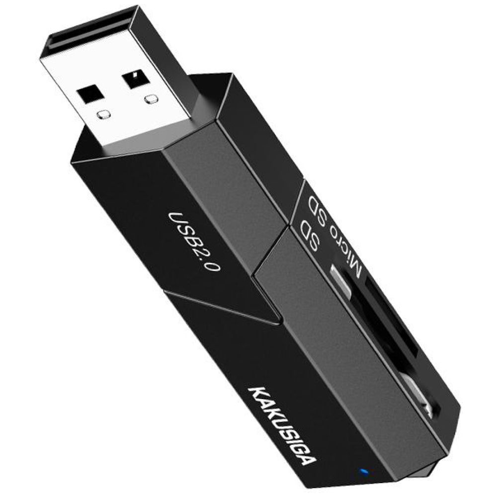 KAKUSIGA card reader KSC-1411 για SD & micro SD, 480Mbps, USB σύνδεση, μαύρο - Image 3