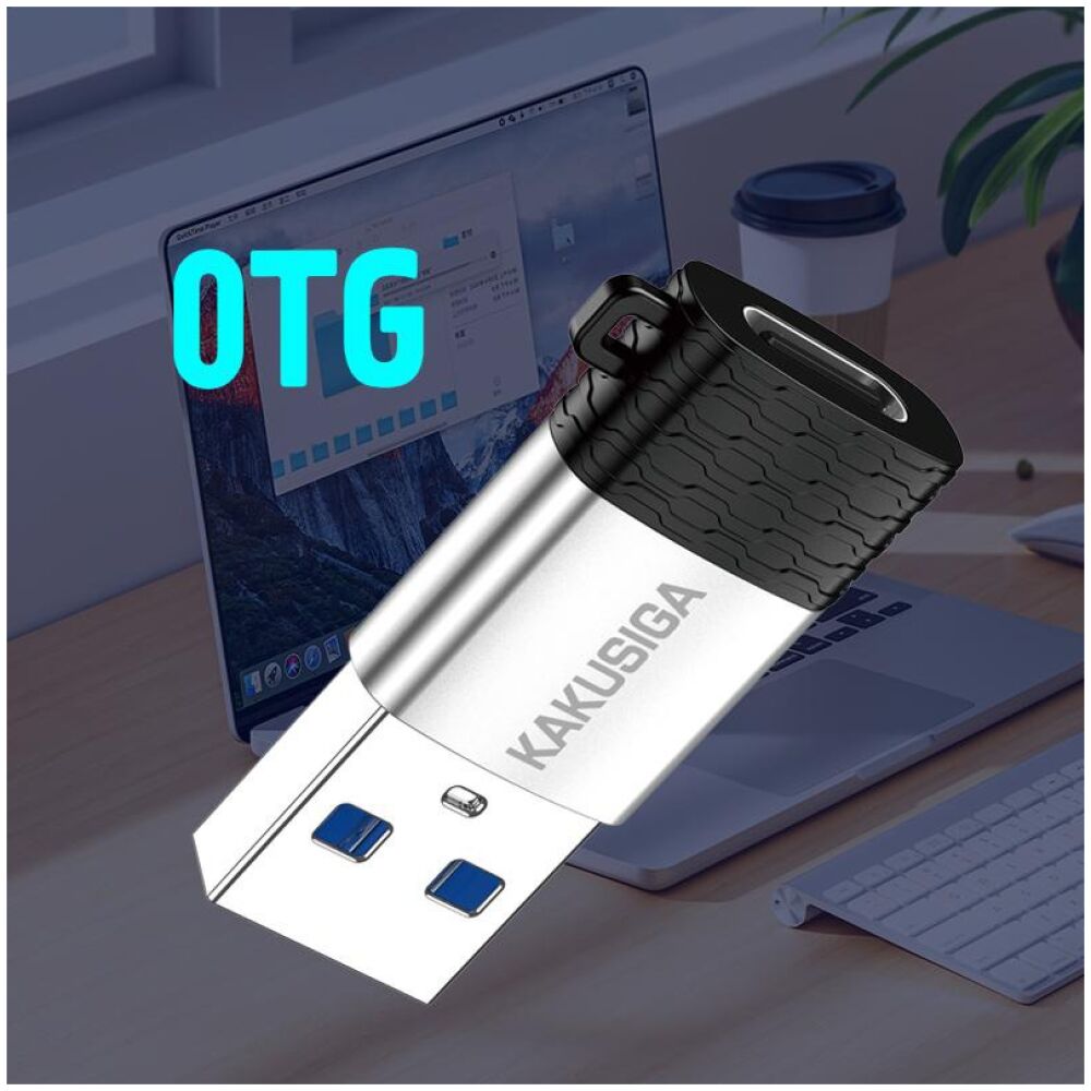 KAKUSIGA αντάπτορας USB-C σε USB KSC-1421, 5Gbps, 18W, γκρι - Image 2