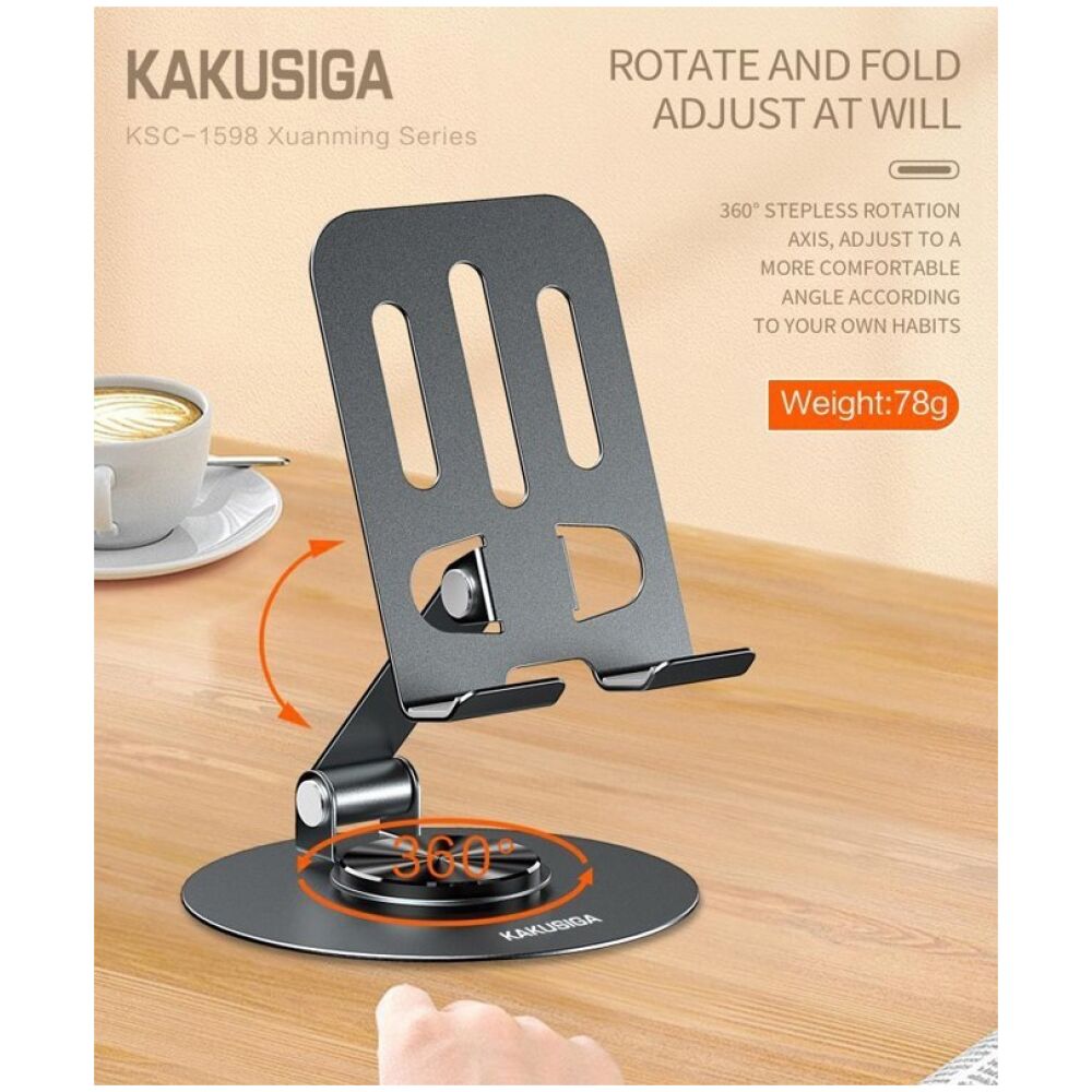 KAKUSIGA επιτραπέζια βάση smartphone KSC-1598, foldable, μαύρη - Image 2
