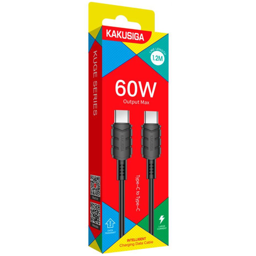 KAKUSIGA καλώδιο USB-C σε USB-C KSC-710, 60W, 480Mbps, 1.2m, μαύρο - Image 3