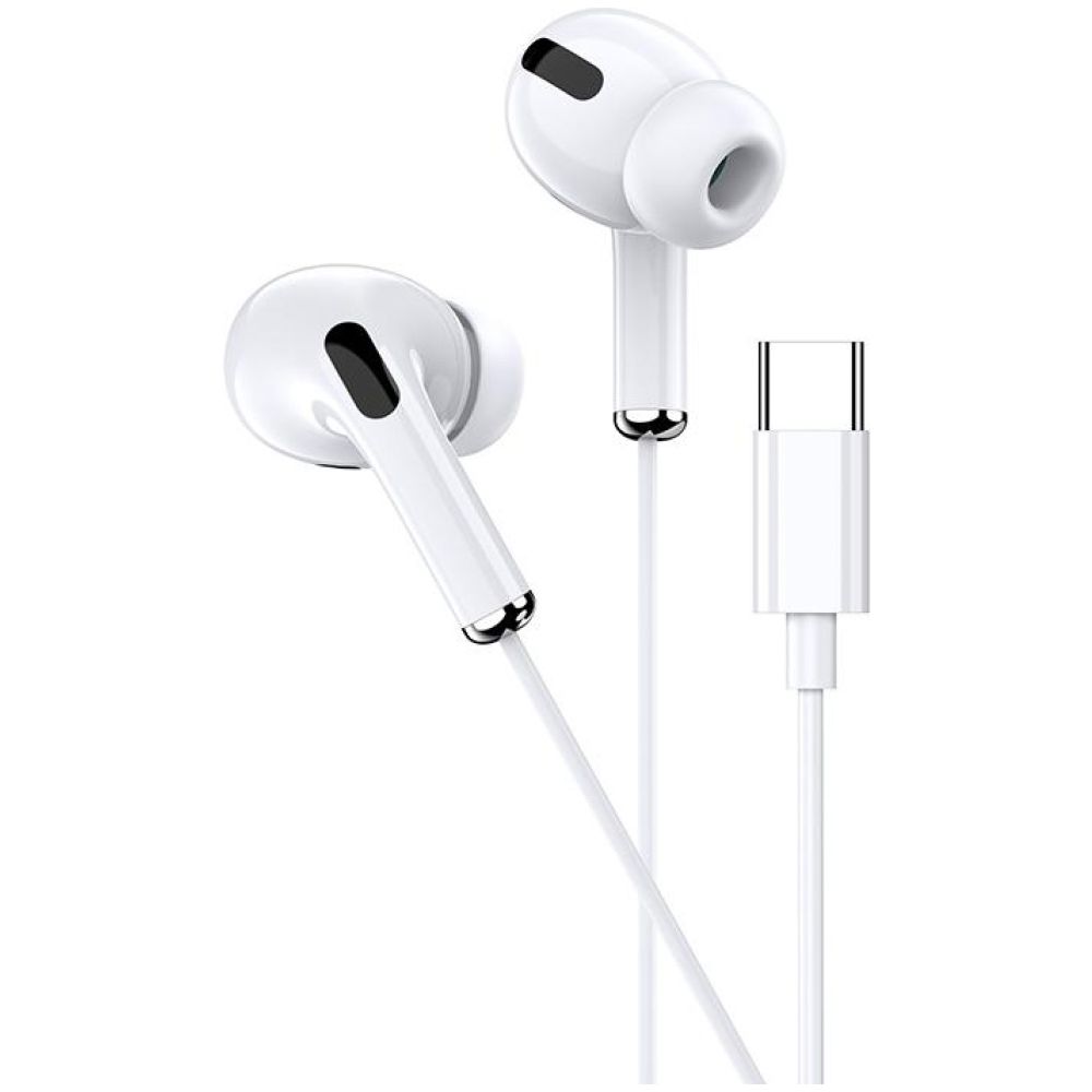 KAKUSIGA earphones με μικρόφωνο KSC-727, USB-C σύνδεση, 14.2mm, 1.2m, λευκά - Image 3