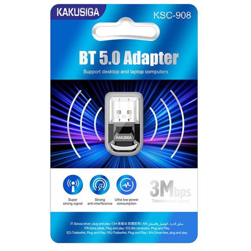 KAKUSIGA USB αντάπτορας Bluetooth 5.0 KSC-908, μαύρος - Image 5