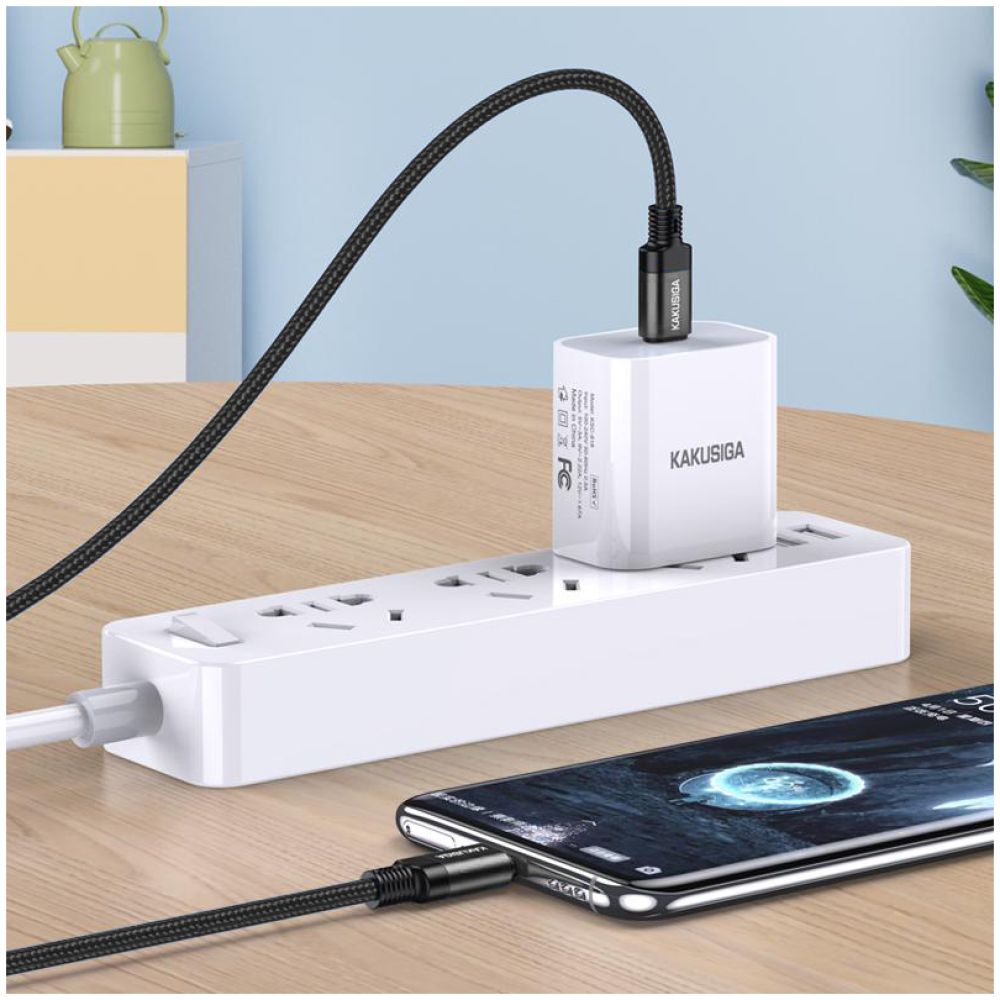 KAKUSIGA καλώδιο USB-C σε USB-C KSC-970, 60W, 480Mbps, 1m, μαύρο - Image 2