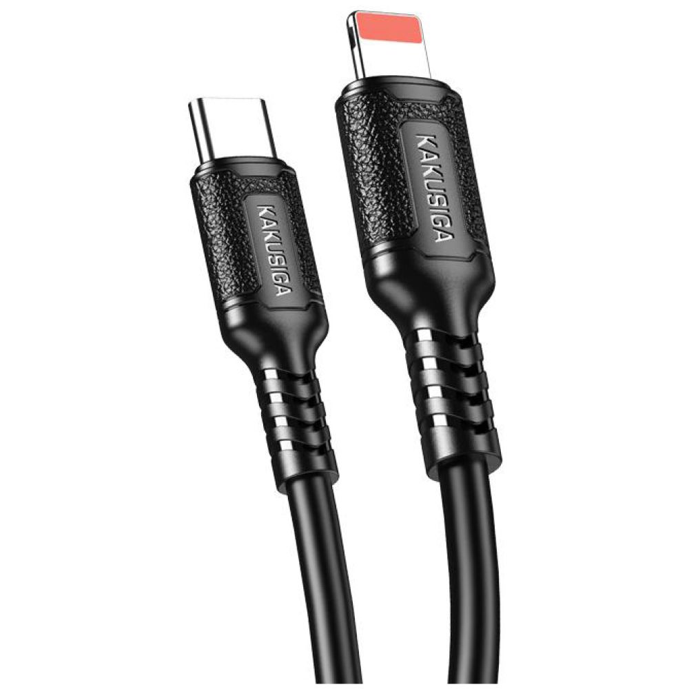 KAKUSIGA καλώδιο Lightning σε USB-C KSC-984, σιλικόνης, 27W, 480Mbps, 1m, μαύρο