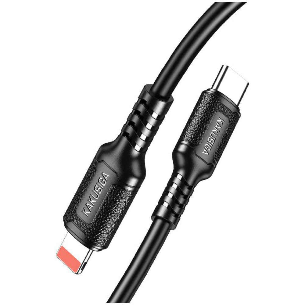 KAKUSIGA καλώδιο Lightning σε USB-C KSC-984, σιλικόνης, 27W, 480Mbps, 1m, μαύρο - Image 3
