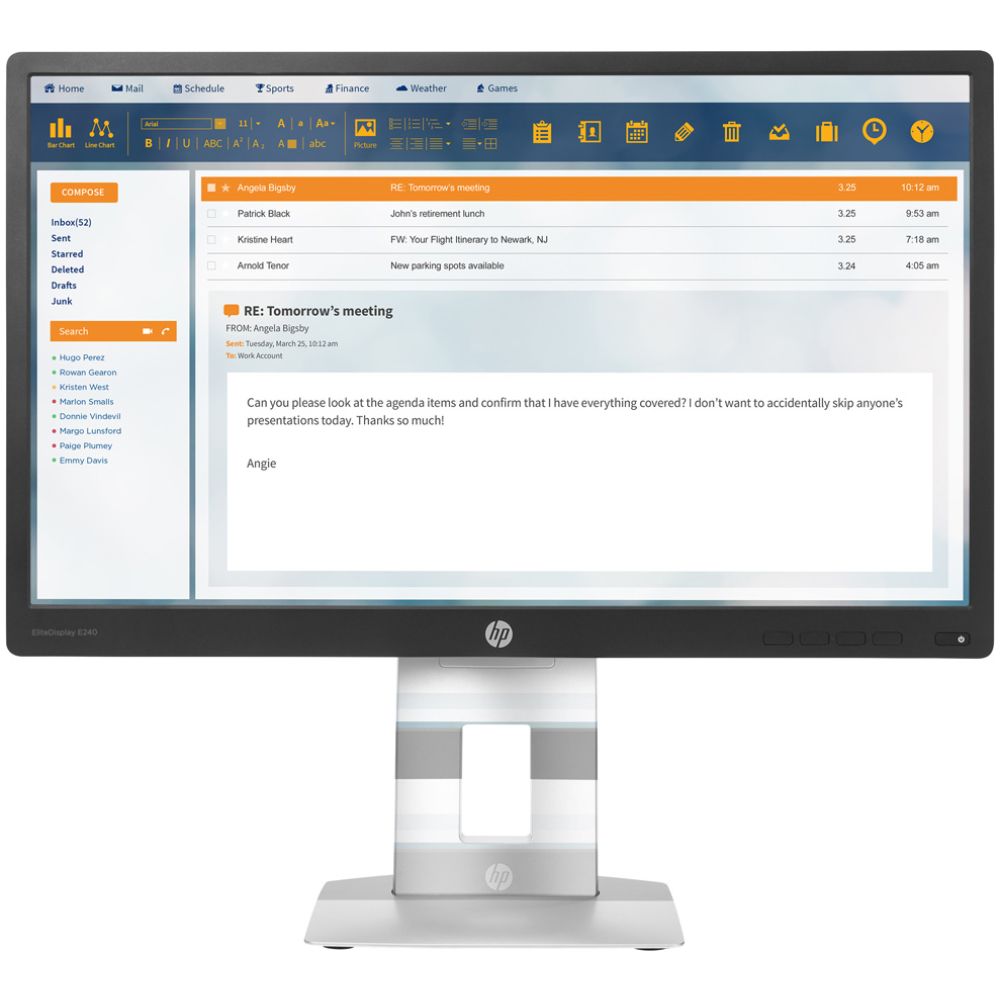HP used Οθόνη E240 LED, 23.8" 1920x1080, VGA/HDMI/DisplayPort, Grade A