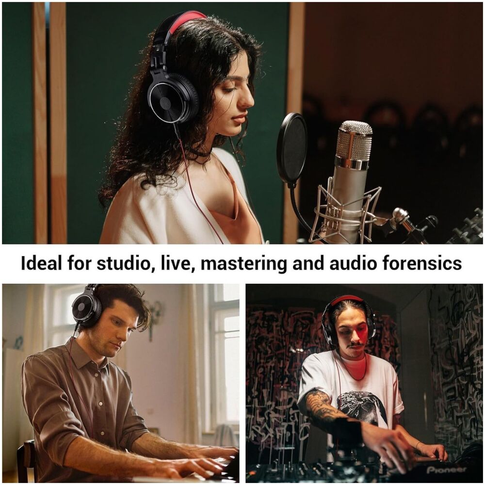 ONEODIO headset Studio Pro 10, 6.35mm & 3.5mm σύνδεση, Hi-Res, 50mm, μαύρο/κόκκινο - Image 3