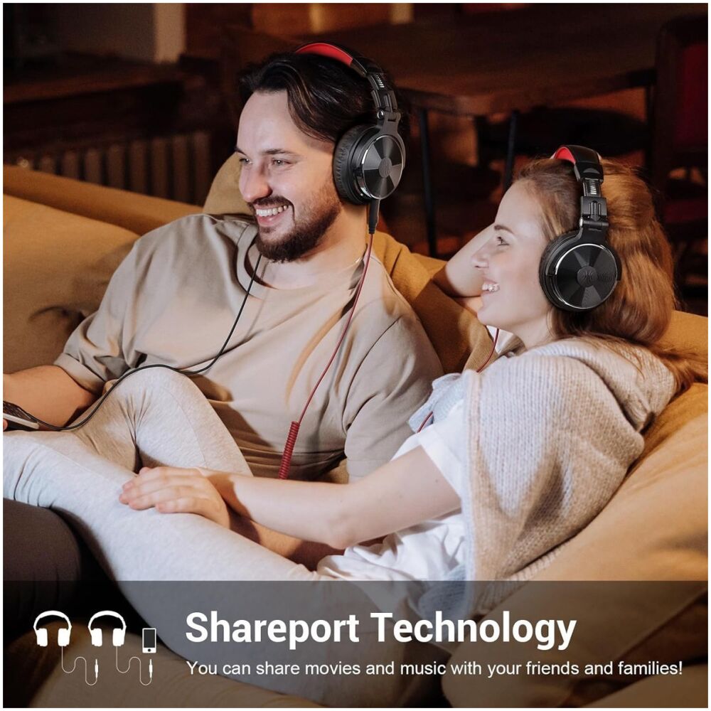 ONEODIO headset Studio Pro 10, 6.35mm & 3.5mm σύνδεση, Hi-Res, 50mm, μαύρο/κόκκινο - Image 4