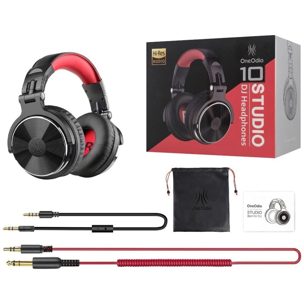 ONEODIO headset Studio Pro 10, 6.35mm & 3.5mm σύνδεση, Hi-Res, 50mm, μαύρο/κόκκινο - Image 9