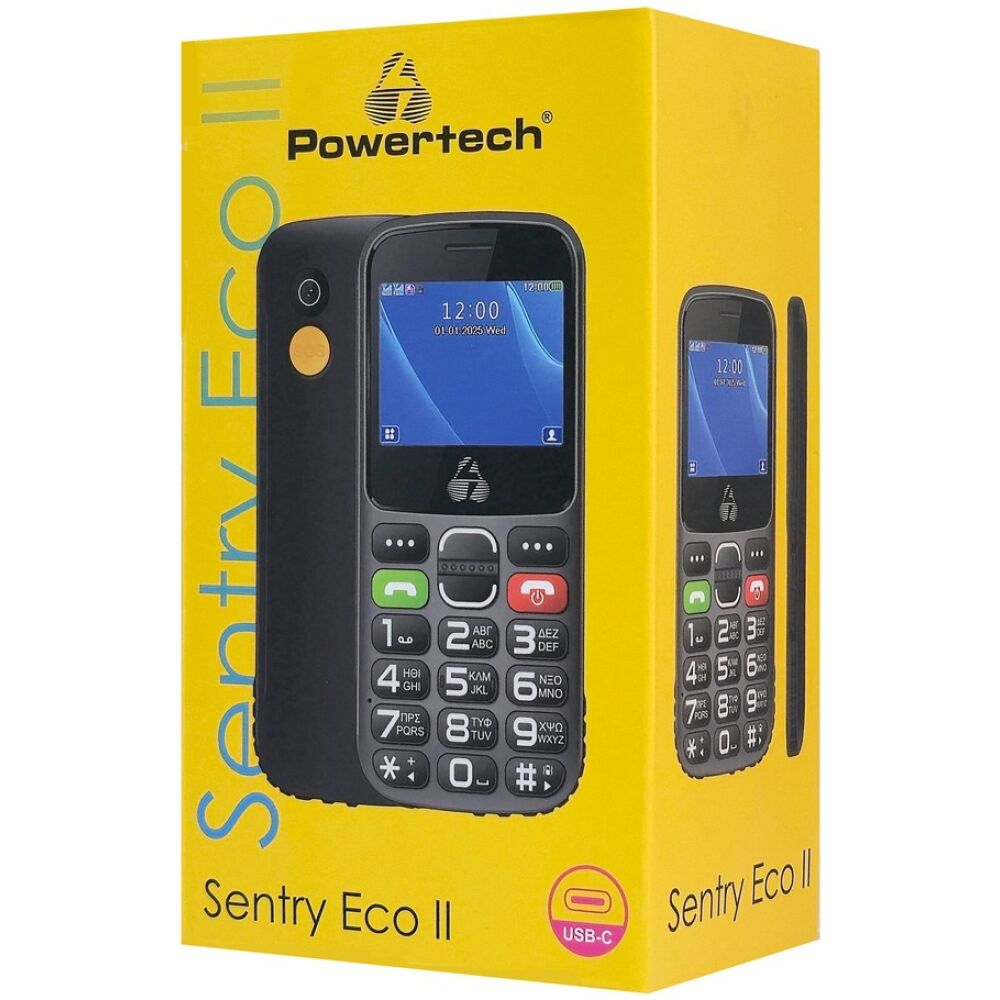 POWERTECH κινητό τηλέφωνο Sentry Eco II, 2.31", dual SIM, με κάμερα, μαύρο - Image 4