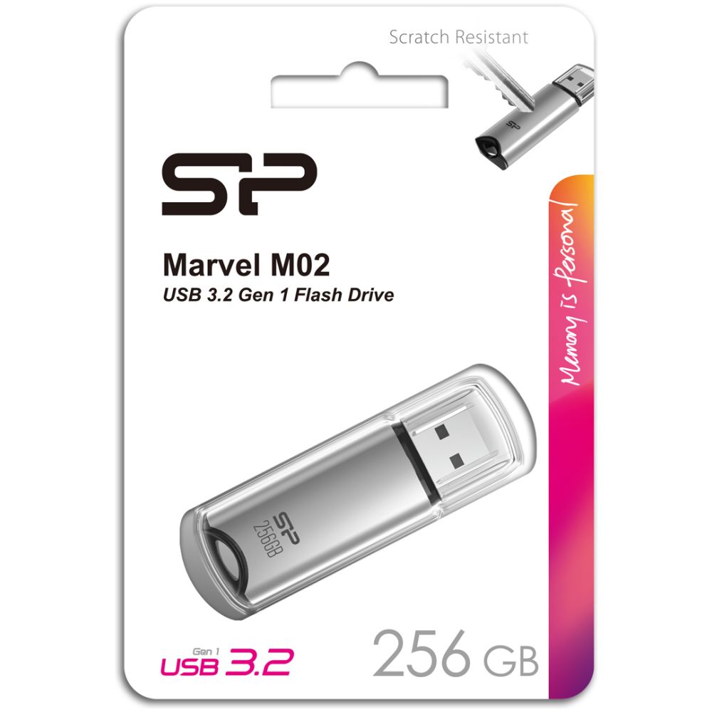 SILICON POWER USB Flash Drive Marvel M02, 256GB, USB 3.2, γκρι - Image 3
