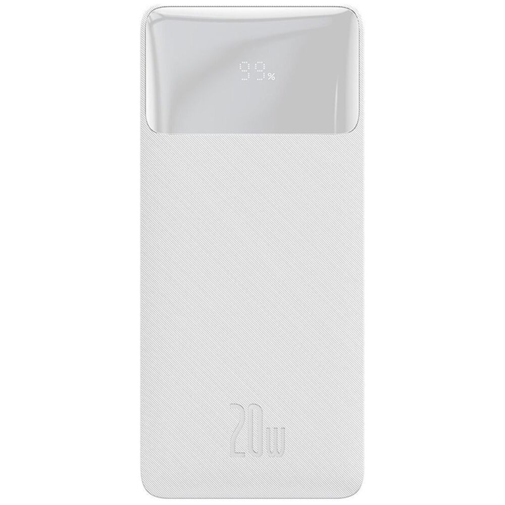 Baseus Bipow Overseas Edition Power Bank 10000mAh 20W με 2 Θύρες USB-A και Θύρα USB-C Λευκό (PPBD050502) (BASPPBD050502)