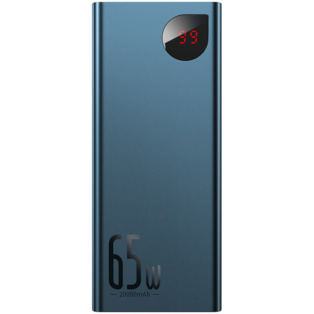 Baseus Adaman Metal Digital Display Power Bank 20000mAh 65W με 2 Θύρες USB-A και Θύρα USB-C Quick Charge 3.0 Μπλε (PPIMDA-D03) (BASPPIMDAD03)