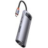 Baseus Metal Gleam Series 8-in-1 USB-C Docking Station Silver (CAHUB-CV0G) (BASCAHUB-CV0G)