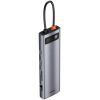 Baseus Hub 11in1 Metal Gleam Series USB-C 3x USB 3.0 + 2x HDMI + microSD/SD + VGA + AUX (CAHUB-CT0G) (BASCAHUB-CT0G)