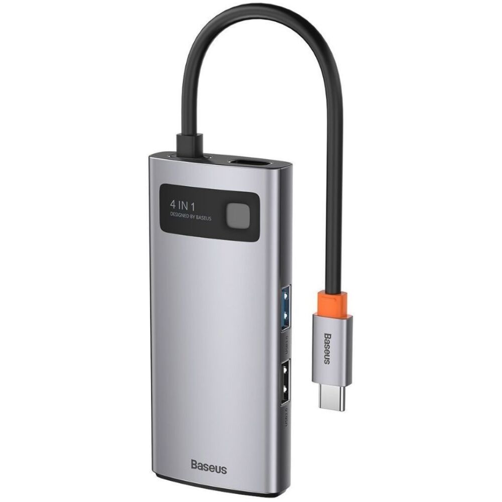 Baseus Hub 4in1Metal Gleam Series, USB-C to USB 3.0 + USB 2.0 + HDMI + USB-C  (CAHUB-CY0G) (BASCAHUB-CY0G)