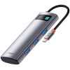 Baseus Hub 7in1 Gleam, USB-C  To 1x HDMI4k 60hz + 3x USB3.0 + 1x Pd + 1x Sd/tf Grey (B00030708811-00) (BASB00030708811-00)
