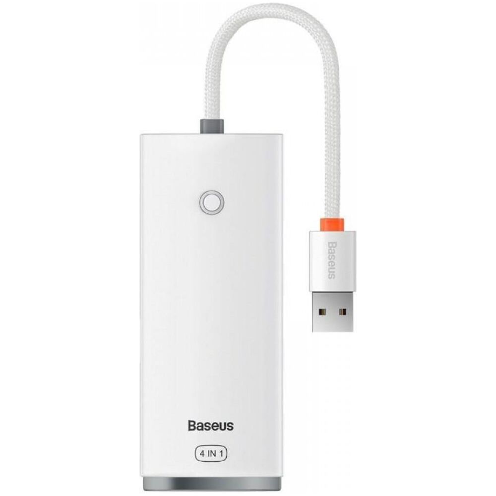 Baseus Lite Series Hub 4in1 USB To 4x USB 3.0, 25cm White (WKQX030002) (BASWKQX030002)