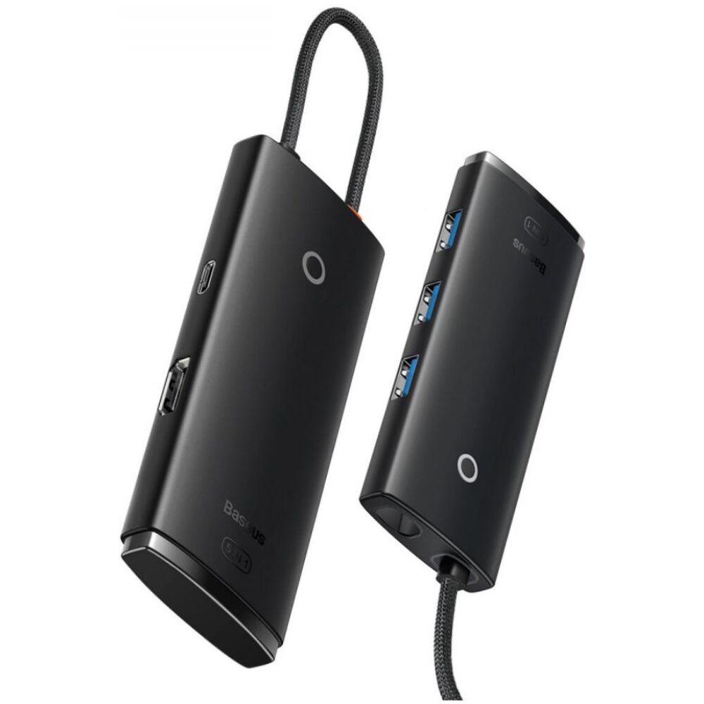 Baseus Lite Series Hub 5w1 USB-C to 3x USB 3.0 + USB-C + HDMI (black) (WKQX040001) (BASWKQX040001)