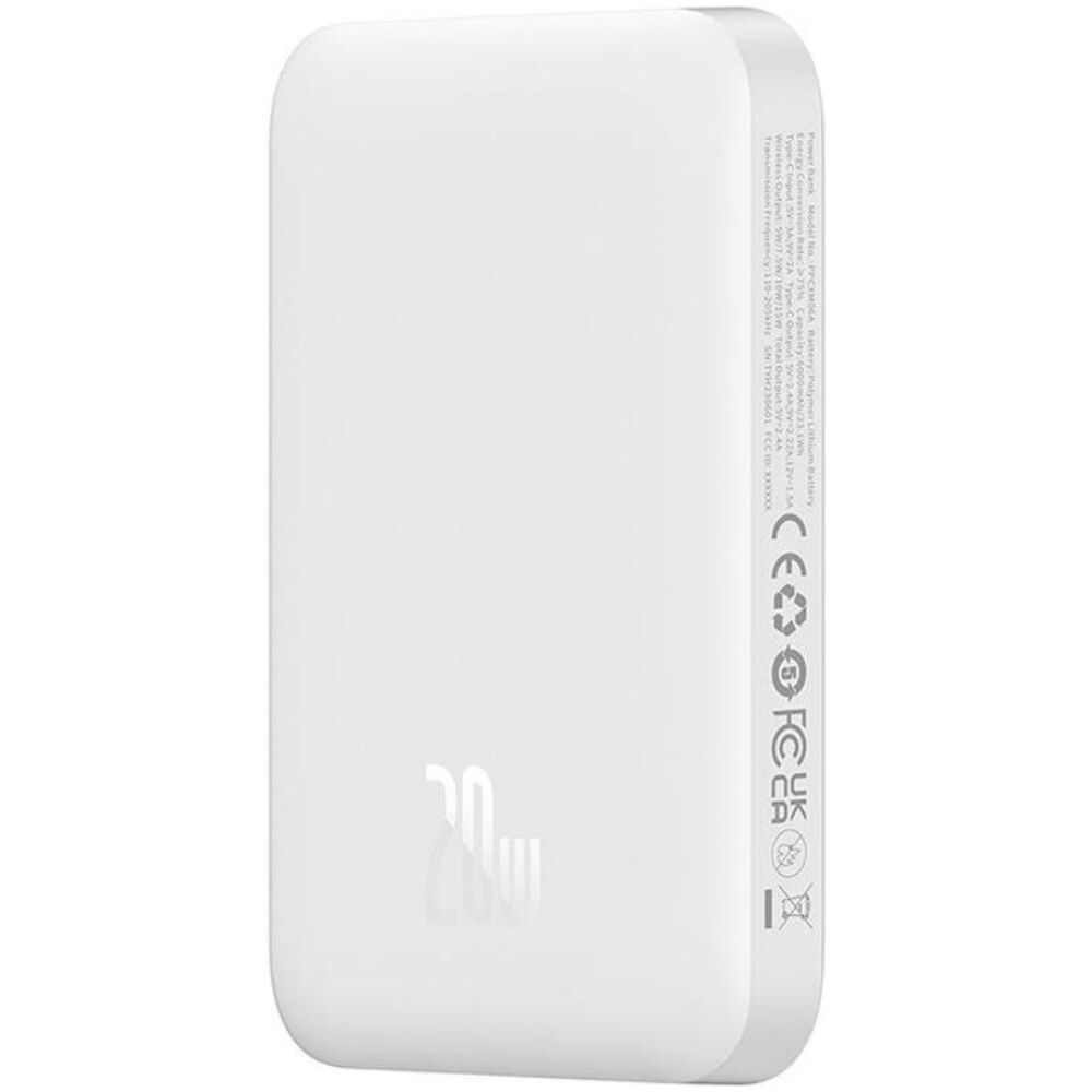 Baseus Powerbank Magnetic Mini 6000mAh 20W MagSafe (white) (P10059002223-00) (BASP10059002223-00)