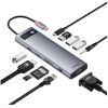 Baseus Hub 11in1  StarJoy Metal Glam Series USB-C to HDMI +VGA + 3 x USB 3.0 + USB 2.0+USB-C PD + RJ45 + SD/TF +35mm (B00030709811-00) (BASB00030709811-00)