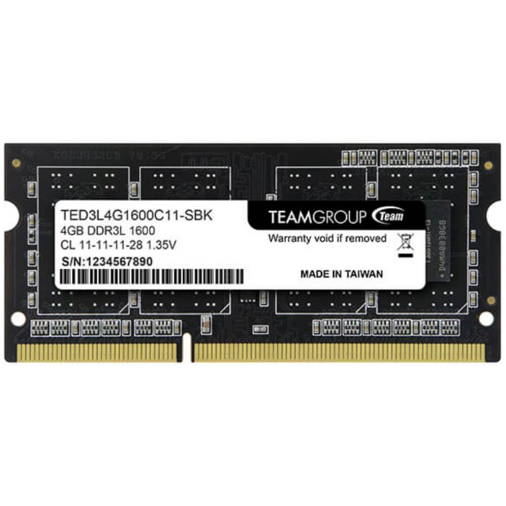 TeamGroup Μνήμη RAM S/O 4GB DDR3 PC 1600  Team Elite retail (TED3L4G1600C11-S01)