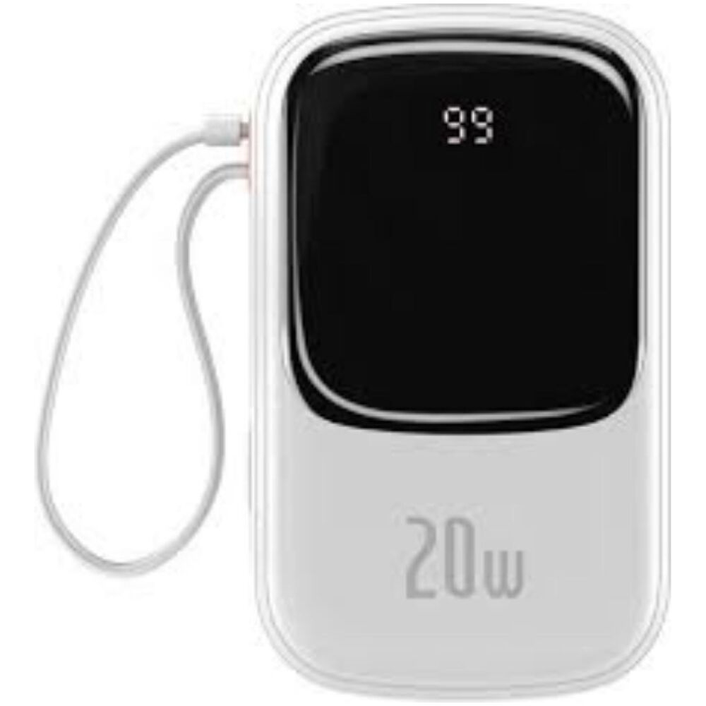 Baseus Powerbank Qpow PRO with Lightning cable, USB-C port and USB 20000mAh, 20W  White (PPQD060202) (BASPPQD060202)