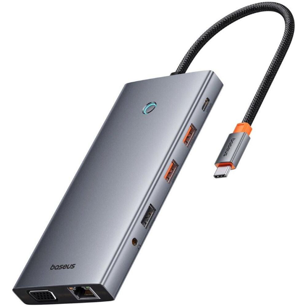 Baseus Hub 13in1 PortalJoy USB-C to HDMI+DP+VGA+C+USB+PD+RJ45+SD/TF+3.5mm grey (B00053002811-01) (BASB00053002811-01)