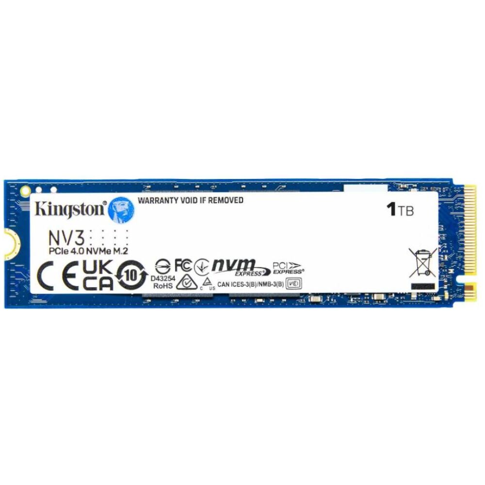 Kingston NV3 1TB PCIe 4.0 NVMe R6000/W2200 MB/s SSD (SNV3S/1000G) (KINSNV3S-1000G)