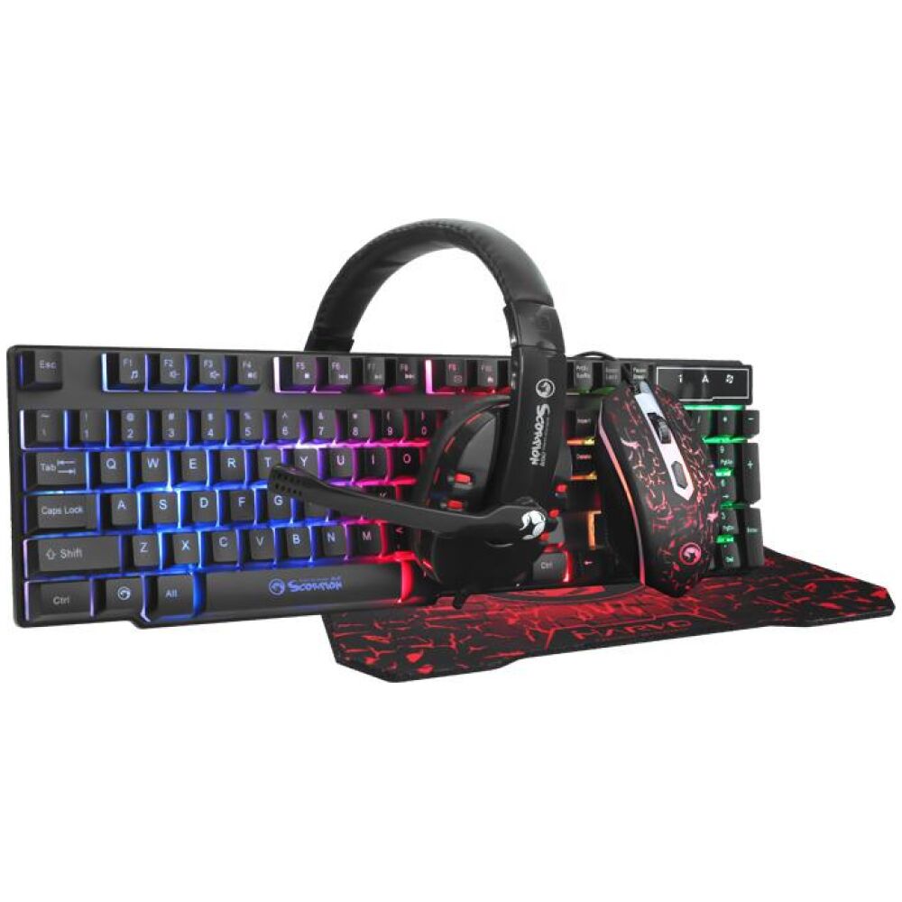 MARVO CM370 GAMING SET, ΠΛΗΚΤΡΟΛΟΓΙΟ+ΠΟΝΤΙΚΙ+MOUSEPAD+ΑΚΟΥΣΤΙΚΑ